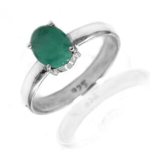Natural Emerald Ring, 925 Sterling Silver Jewelry ring gemstone natural emerald faceted gift Rings Handmade ring R0091-GS