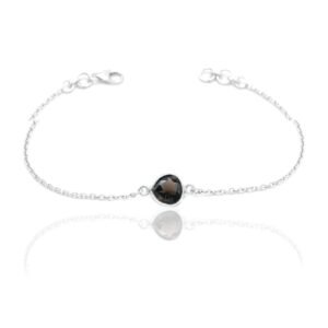 Natural Smoky 925 Sterling Silver Bracelet , Dainty Bracelet , Wedding Jewelry , Minimalist Bracelet , Gift for her , Anniversary gift BR0014-GS