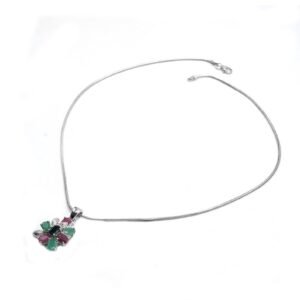 Dainty Multi Stone Necklace , 925 Sterling Silver , Minimalist Necklace , May Birthstone , Wedding Necklace , Anniversary Gift ,Gift For Her NL0136-GS