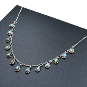 Dainty Choker Labradorite Necklace ,Gemstone Necklace ,Wedding Jewelry, Gift Item , Choker Necklace , Anniversary Gift , 925 Sterling Silver NL0112-GS