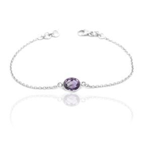 Natural Amethyst 925 Sterling Silver bracelet , Dainty Bracelet , Minimalist jewelry , Wedding Jewelry , Gift for Her , Anniversary Gift BR0066-GS