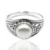 Natural White Fresh Water Pearl Ring | 925 Sterling Silver | Round Pearl Ring |Freshwater Pearl | Pearl Ring | Anniversary Ring | Gift Item R0062-GS