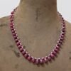 Ruby Necklace Sterling 925 Silver Necklace Beaded Necklace Wedding Necklace Maroon Necklace Gift For Her Ruby Drops Necklace Dainty Necklace NL0014-GS