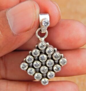 Cubic zirconia 925 Sterling Silver Classic CZ Pendant with 925 Sterling silver pendant , Pendant, Minimalist Pendant, Gift For Her P0052-GS