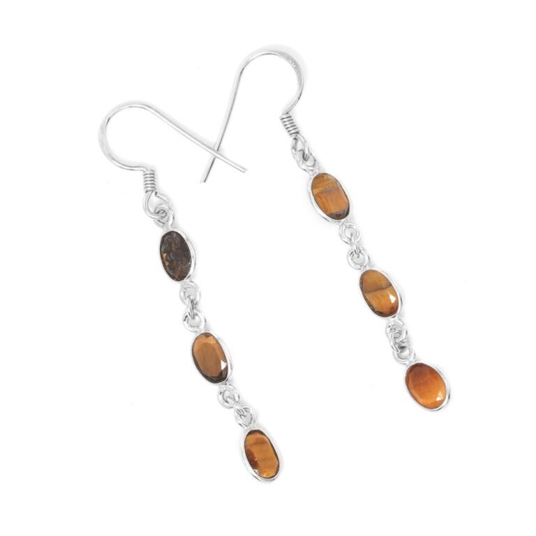 Tiger's Eye Earring 925 Sterling Silver Earring Dainty Earring Minimalist Earring Gift For Her Gemstone Earring Gift Item Anniversary Gift E0485-GS