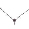 Ruby 925 sterling silver black beads chain necklace, gorgeous flower design pendant, traditional style brides mangalsutra necklace set NL0303-GS