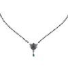 Natural gemstone Mangalsutra Necklace in 925 Sterling Silver , Ruby , Sapphire , Green Onyx And Zircon Necklace , Black Beads Silver Chain NL0230-GS