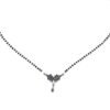 Natural gemstone Mangalsutra Necklace in 925 Sterling Silver , Ruby , Sapphire , Green Onyx And Zircon Necklace , Black Beads Silver Chain NL0229-GS