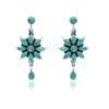 Turquoise Earring Studs in 925 Sterling Silver, Wedding Earring, Delicate Earring, Drop Studs, Gift For Her, Anniversary Gift, Gift Item E0549-GS