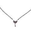 Ruby 925 sterling silver black beads chain necklace, gorgeous flower design pendant, traditional style brides mangalsutra necklace set NL0228-GS