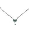 Natural gemstone Mangalsutra Necklace in 925 Sterling Silver , Green Onyx , Black Beads Silver Chain, Gift For Her , Traditional Necklace NL0232-GS