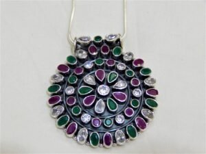 Natural Gemstone Necklace Multi Gemstone Necklace 925 Sterling Silver Necklace Pendant Necklace Engagement Necklace Anniversary Gift Item NL0129-GS