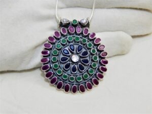 Natural Gemstone Necklace Multi Gemstone Necklace 925 Sterling Silver Necklace Pendant Necklace Engagement Necklace Anniversary Gift Item NL0128-GS