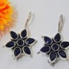 Sapphire Earring studs 925 sterling silver Jewelry , Floral Earring , Handmade Earring , Blue Earring Studs , Wedding Earrings, Gift For Her E0766-GS
