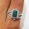 Natural Emerald Gemstone Ring Handmade Ring for Her 925 Sterling Silver Ring Designer Silver Ring Gift for Mom Wedding Ring Green Stone Ring R0034-GS