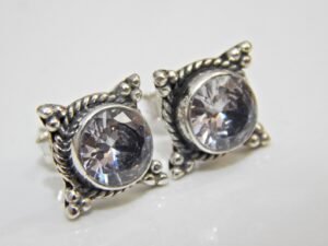 Natural Zircon Earring stud, 925 Sterling Silver Jewelry With gemstone Zircon-handmade earring For Girls & Women Gift item E0061-GS