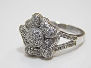 Cubic Zirconia Ring 925 Sterling Silver Jewelry, Minimalist Ring, Wedding Ring, Handmade Ring, Flower Ring Gift for Girls & Women, Gift Item R0326-GS