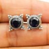 Blue Sapphire Earring Stud ,925 Sterling Silver Earring Stud, Handmade Earring, Gemstone Blue sapphire, Sterling Silver Earring Stud Gift E0082-GS