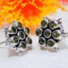 Peridot Earring Stud 925 Sterling Silver Earring Stud , Minimalist Earring , Handmade Earring , Multi Gemstones Earring Stud , Gift For Her E0033-GS
