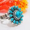 Natural Turquoise 925 Sterling Silver Ring Adjustable Ring Wedding Ring Blue Gemstone Turquoise Ring Gift For Her Handmade Jewelry