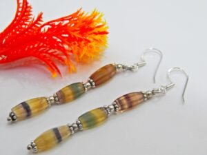 Natural Fluorite Beaded Earring in 925 Sterling Silver , Gift Item Beaded Jewelry Everyday Earring Gift For Her Gemstone Earring E0051-GS