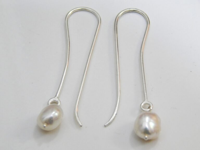 Large Baroque Pearl Earrings, 925 Sterling Silver Earrings, Small Frame Ball Pearl Earrings, Drop Fire Ball Pearl Earrings, Handmade Earring E0040-GS