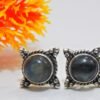Genuine Labradorite Stud Earring, 925 Sterling Silver Jewelry, Handmade Earring, Earring With gemstone Labradorite Cabochon , Gift For Her E0024-GS