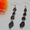 Natural Garnet Beaded Earring 925 Sterling Silver , Handmade Earrings With Gemstone Garnet Cabochon , Tear Drop Earring , Gift For Her E0050-GS