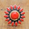 100% Natural Coral Ring In 925 Sterling Silver , Wedding Ring , Gift Item , Handmade Ring , Vintage Ring , Girl & Women Ring, Gift for Her R0271-GS