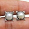 Natural Fresh Water Pearl Earrings Studs 925 Sterling Silver Jewelry, Handmade Jewelry, Personalized Gift , Wedding Jewelry , Gift For Her E0099-GS