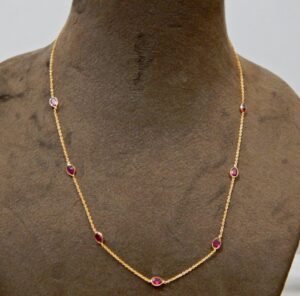 Genuine Ruby Necklace | July Birthstone | Dainty Choker Necklace | Minimalist Design | Handmade Jewelry | Delicate Necklace | Dainty Jewelry NL0026-GS