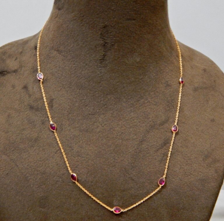 Genuine Ruby Necklace | July Birthstone | Dainty Choker Necklace | Minimalist Design | Handmade Jewelry | Delicate Necklace | Dainty Jewelry NL0026-GS