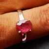 Natural Ruby Ring 925 Sterling Silver, Minimalist Ring, Handmade Ring, Men's and Woman's Ring, Wedding Jewelry, Pink Ring, Gift Ring R0310-GS