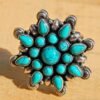 Natural turquoise 925 Sterling silver Ring, Gemstone Ring, Vintage Ring, Gift Item, Handmade Ring, Pave cut Ring, Wedding Ring, Women RingR0309-GS