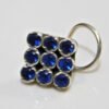 Natural Sapphire Nose Stud In 925 Sterling Silver | Silver Nose Ring | Nose Stud | Sapphire Nose Ring | Round Nose Stud | Flower Nose Stud NR0018-GS