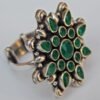 Green Onyx 925 Sterling Silver Ring Adjustable Ring Onyx Jewelry Wedding Ring Gift For Her Gemstone Ring Green Flower Ring Ring For Wedding