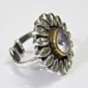 Green Topaz Ring , Sterling Silver Ring , Gemstone Ring , BOHO Ring , Statement Ring , Topaz Ring , Vintage Ring , Flower Ring ,Gift For Her R0262-GS
