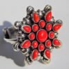 Natural Coral Rings, 925 Sterling Silver Jewelry Ring With Gemstone Coral cabochon For Girls & Women Gift Rings R0251-GS