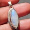 Natural Moonstone Pendant-925 Sterling Silver Jewelry- Handmade- For Girls & Women Gift Pendant, Boho pendant, Summer jewelry P0044-GS