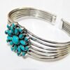 Natural Top Quality Turquoise Bangle In 925 Sterling Silver Turquoise Bangle Silver Bangle Floral Jewelry Gift Item B0022-GS