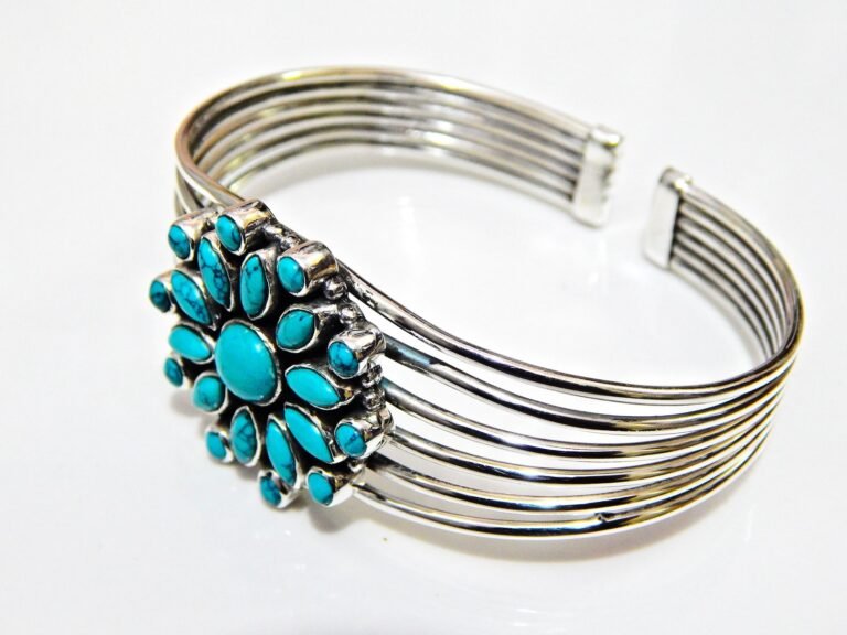 Natural Top Quality Turquoise Bangle In 925 Sterling Silver Turquoise Bangle Silver Bangle Floral Jewelry Gift Item B0022-GS