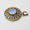 Natural Flashy Moonstone Pendant 925 Sterling Silver Wedding Pendant Turkish Design Pendant Gift For Her Anniversary Gift Moonstone PendantP0064-GS