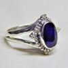 Natural Sapphire Ring Handmade Silver Ring 925 Sterling Silver Ring Designer Oval Sapphire Ring Anniversary Ring Promise Ring Gemstone Ring R0107-GS