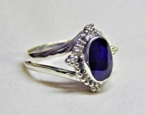 Natural Sapphire Ring Handmade Silver Ring 925 Sterling Silver Ring Designer Oval Sapphire Ring Anniversary Ring Promise Ring Gemstone Ring R0107-GS