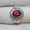 Natural Silver Ruby Ring-Engagement Silver Ring-Promise Silver Ring-Handmade Birthstone Ring-Faceted Ruby Ring-Stackable Ring Gift For Her R0102-GS