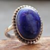 Lapis Lazuli Ring, 925 sterling Silver Jewelry ring with gemstone Lapis lazuli cabochon, Handmade Ring, for Girls & Women gift item R0168-GS