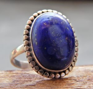 Lapis Lazuli Ring, 925 sterling Silver Jewelry ring with gemstone Lapis lazuli cabochon, Handmade Ring, for Girls & Women gift item R0168-GS