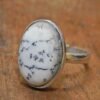 Natural Genuine White Opal Rings 925 Sterling Silver Jewelry ring with gemstone White Opal Cabochon Ring Handmade Ring Gift For Her / Him R0327-GS