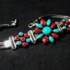 Natural Turquoise, Coral Bracelet-925 Sterling Silver Jewelry With Gemstone Coral Bracelet- For Girls & Women Gift item handmade bracelet BR0072-GS