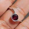 Natural Garnet Ring , Solitaire Ring , Engagement Rings , January Birthstone , Dainty Ring , Promise Ring , Anniversary Ring , Gift For Her R0294-GS